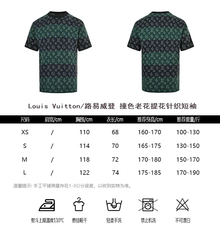 Louis Vuitton/Louis Vuitton contrasting color old flower jacquard knitted short sleeves